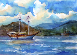 عکس با کیفیت نقاشی دریا